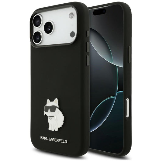 Skal till Apple iPhone 18 Pro Max / 17 Pro Max, Karl Lagerfeld, Choupette Metal Pin, svart