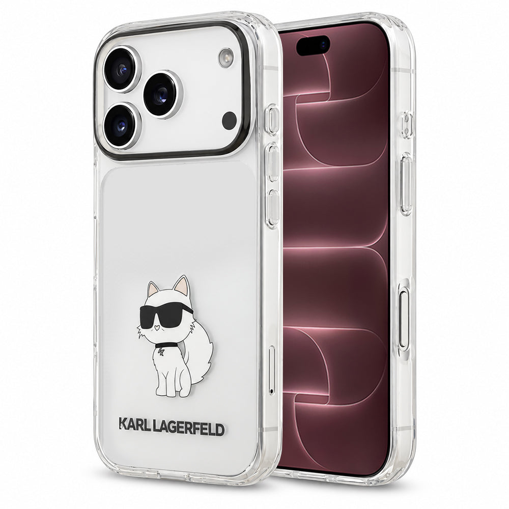 Skal till Apple iPhone 18 Pro Max / 17 Pro Max, Karl Lagerfeld, IML Choupette NFT, transparent