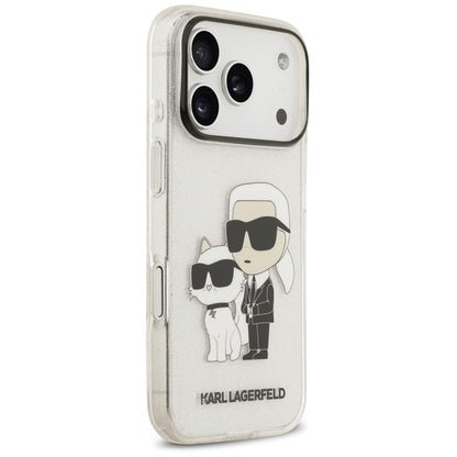 Skal till Apple iPhone 18 Pro Max / 17 Pro Max, Karl Lagerfeld, IML Glitter Karl and Choupette NFT, transparent