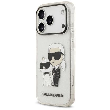 Skal till Apple iPhone 18 Pro Max / 17 Pro Max, Karl Lagerfeld, IML Glitter Karl and Choupette NFT, transparent
