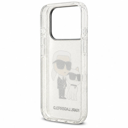 Skal till Apple iPhone 18 Pro Max / 17 Pro Max, Karl Lagerfeld, IML Glitter Karl and Choupette NFT, transparent