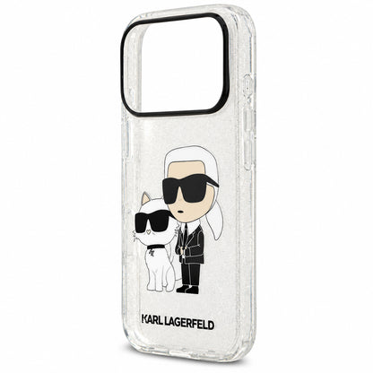 Skal till Apple iPhone 18 Pro Max / 17 Pro Max, Karl Lagerfeld, IML Glitter Karl and Choupette NFT, transparent