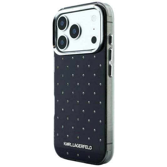 Fodral för Apple iPhone 18 Pro Max / 17 Pro Max, Karl Lagerfeld, IML Rhinestones och Elektropläterad Logotyp, Svart