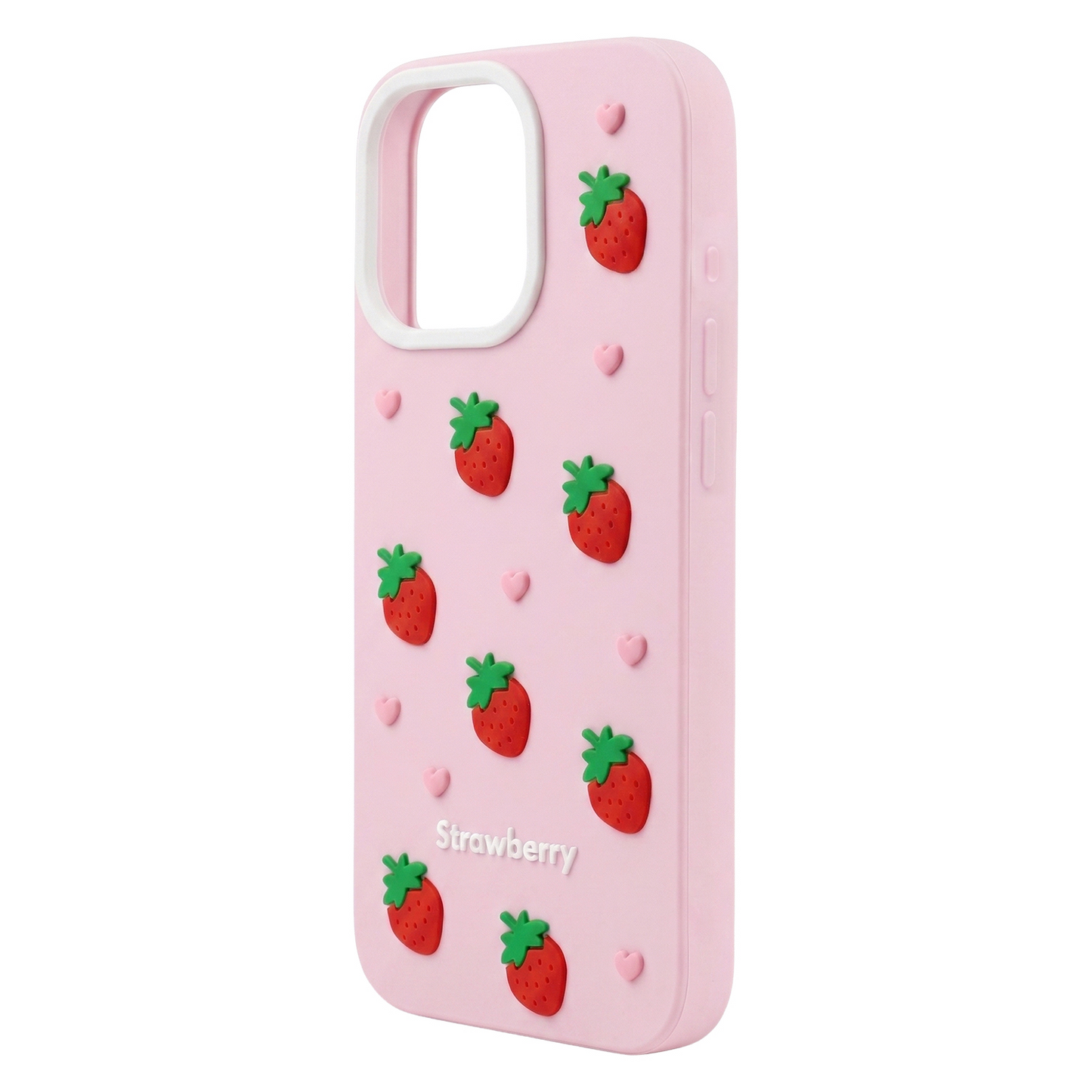 Fodral för Apple iPhone 15 / 14 / 13, OEM, Jordgubb, Rosa