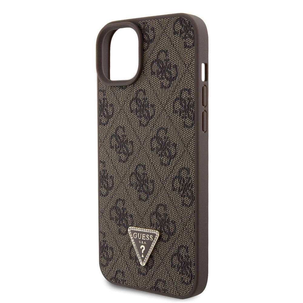 Fodral för Apple iPhone 15 Plus, Guess, Crossbody 4G Metal Logo, Brun, Återsigillad