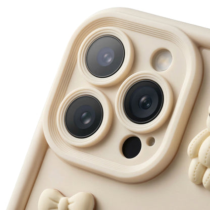 Fodral för Apple iPhone 16 Pro Max, OEM, Ultra Trendy 3D Bear, Beige