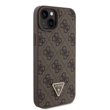Fodral för Apple iPhone 15 Plus, Guess, Crossbody 4G Metal Logo, Brun, Återsigillad