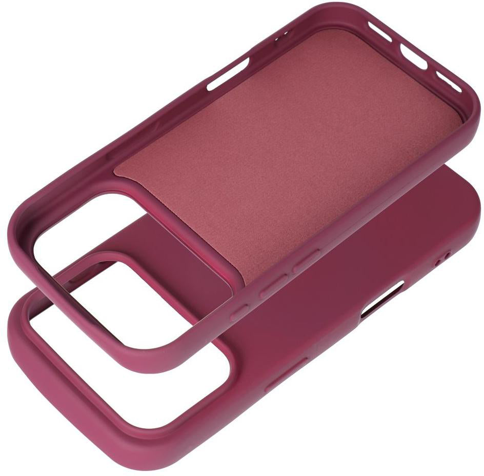 Skal till Apple iPhone 18 Pro / iPhone 17 Pro, OEM, silikon, vinröd