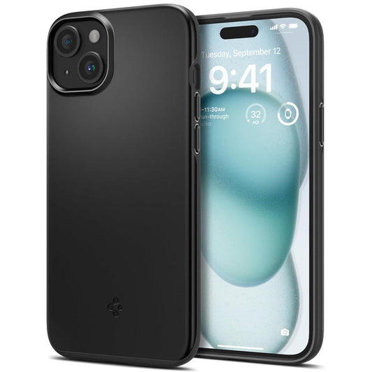 Skyddsfodral för Apple iPhone 15, Spigen, Thin Fit, Svart ACS06776