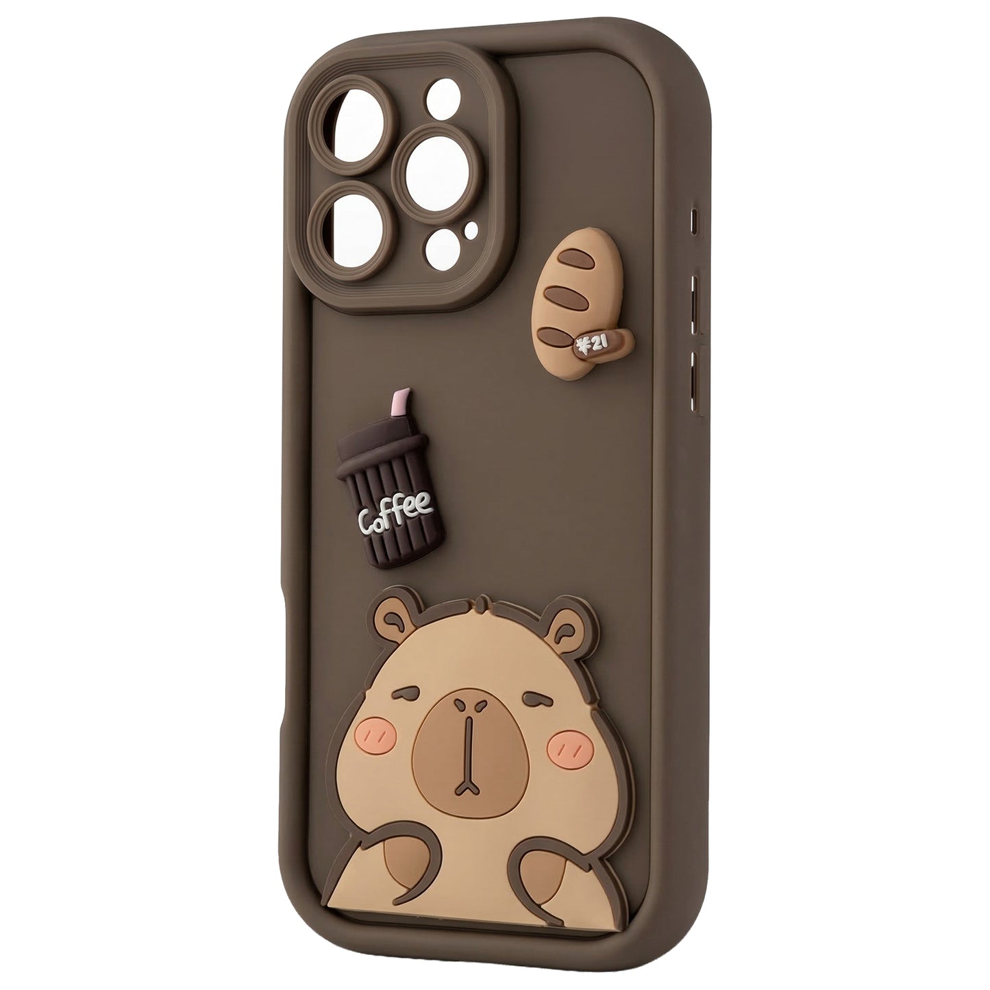 Fodral för Apple iPhone 12, OEM, Ultra Trendy 3D Capybara, Brun