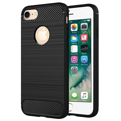 Fodral för Apple iPhone 8 / 7, Techsuit, Kolfiber, Svart