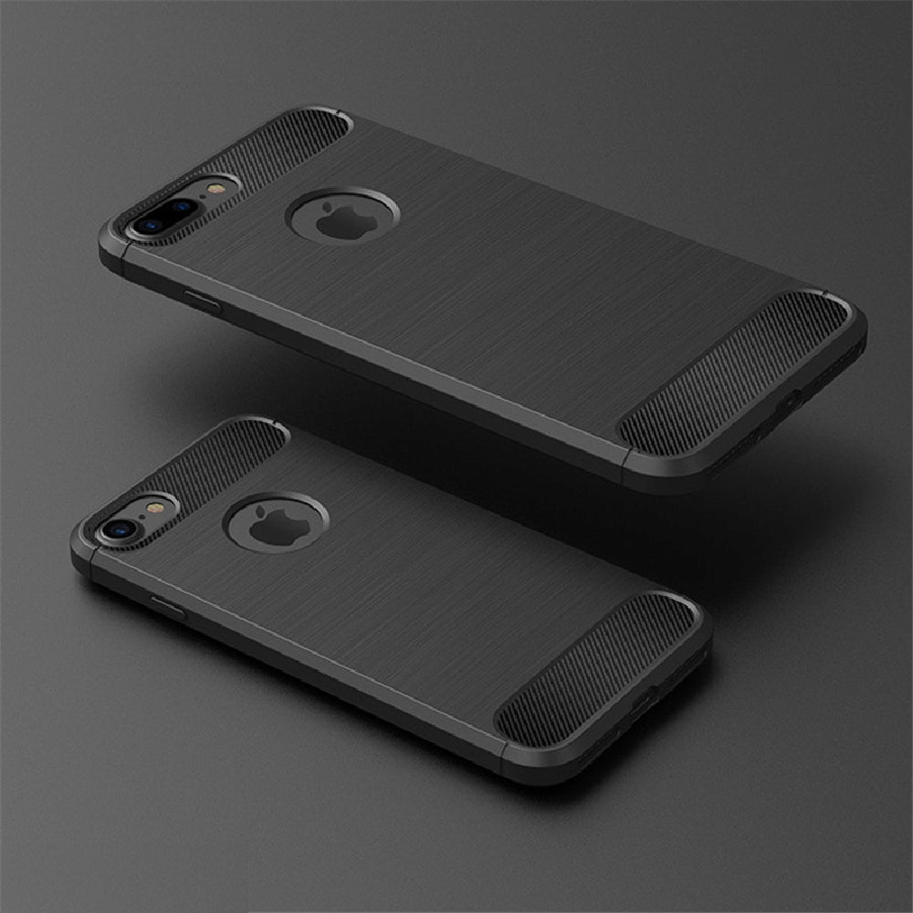 Fodral för Apple iPhone 8 / 7, Techsuit, Kolfiber, Svart