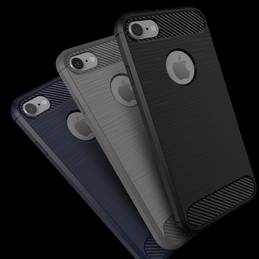 Fodral för Apple iPhone 8 / 7, Techsuit, Kolfiber, Svart