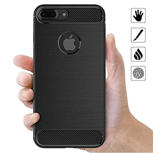 Fodral för Apple iPhone 8 Plus, Techsuit, Kolfiber, Svart