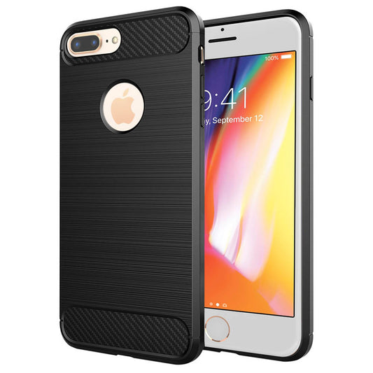Fodral för Apple iPhone 8 Plus, Techsuit, Kolfiber, Svart