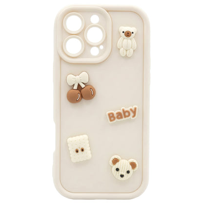 Fodral för Apple iPhone 12, OEM, Ultra Trendy 3D Bear, Beige