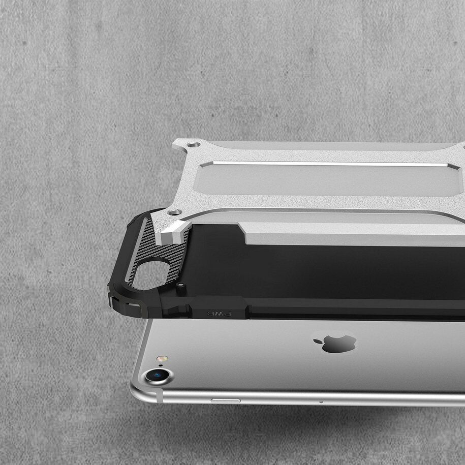Fodral för Apple iPhone SE (2022) / SE (2020) / 8 / 7, Techsuit, Hybrid Armor, Svart