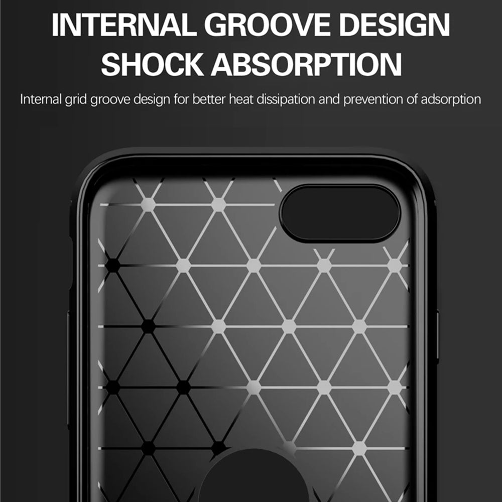 Fodral för Apple iPhone SE (2022) / SE (2020), Techsuit, Kolfiber, Svart