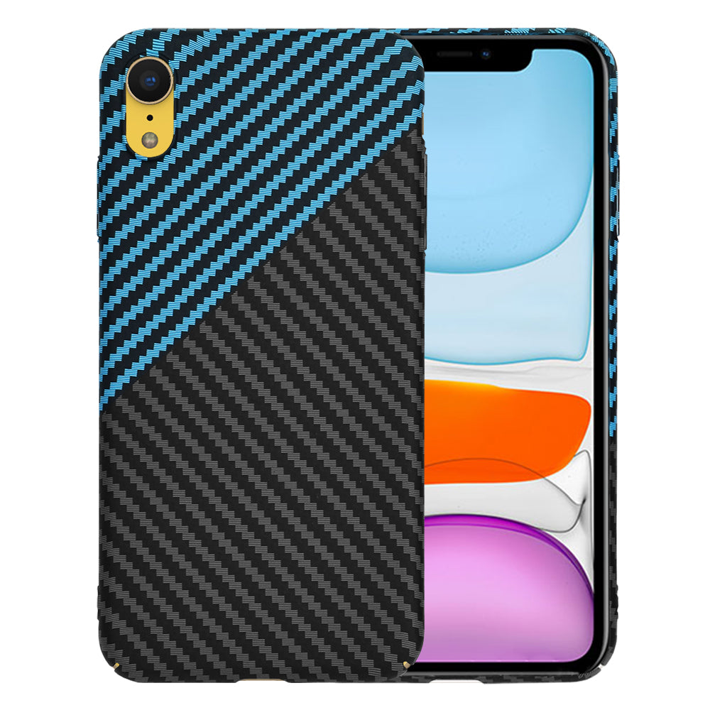 Fodral för Apple iPhone XR, Techsuit, Carbonite FiberShell, Svart Bleu