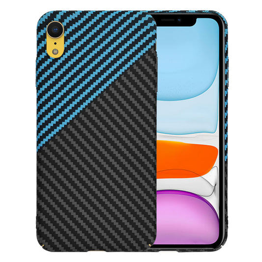 Fodral för Apple iPhone XR, Techsuit, Carbonite FiberShell, Svart Bleu