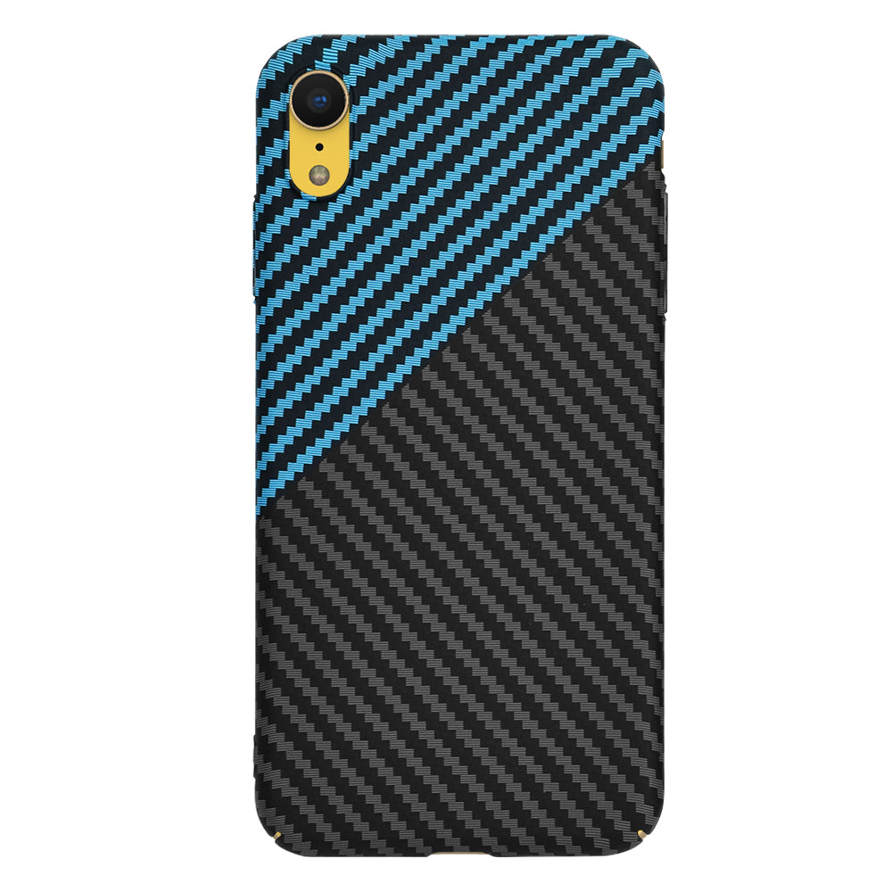 Fodral för Apple iPhone XR, Techsuit, Carbonite FiberShell, Svart Bleu