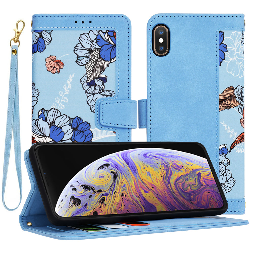 Fodral för Apple iPhone XS Max, Techsuit, FlipCraft, Blå