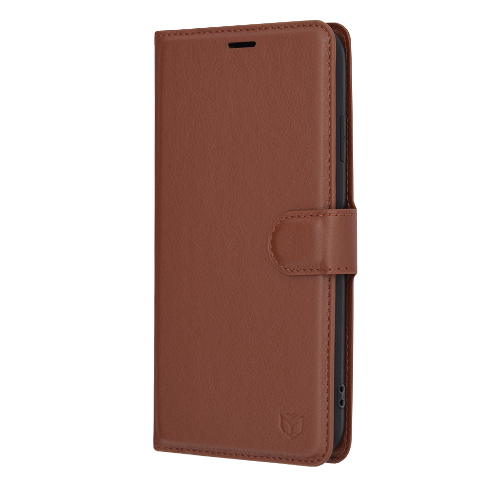 Fodral för Apple iPhone XS Max, Techsuit, Leather Folio, Brun
