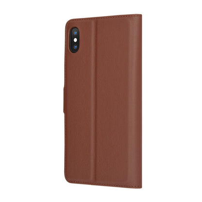 Fodral för Apple iPhone XS Max, Techsuit, Leather Folio, Brun