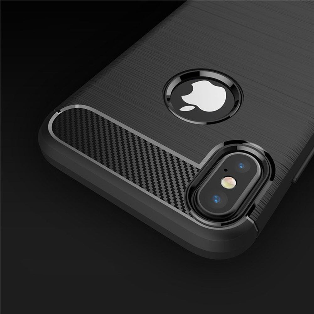 Fodral för Apple iPhone XS / X, Techsuit, Kolfiber, Svart