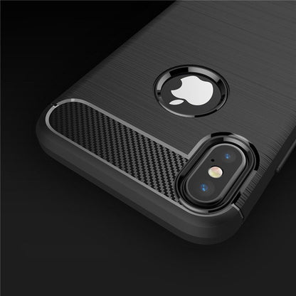 Fodral för Apple iPhone XS / X, Techsuit, Kolfiber, Svart