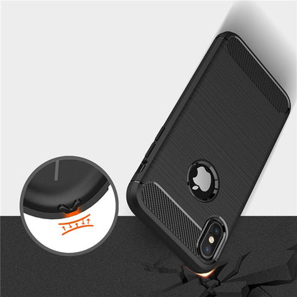 Fodral för Apple iPhone XS / X, Techsuit, Kolfiber, Svart