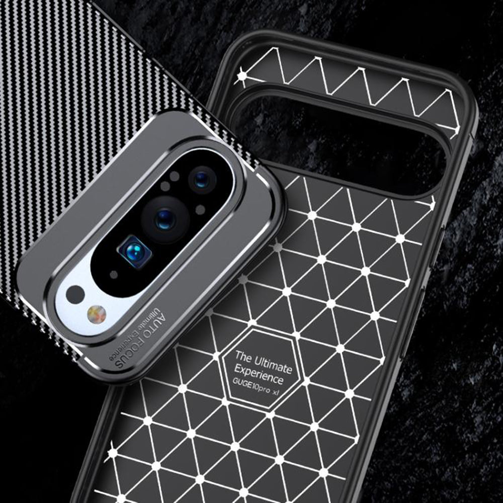 Fodral för Google Pixel 10 Pro / 10, Techsuit, CarbonFiber, Svart