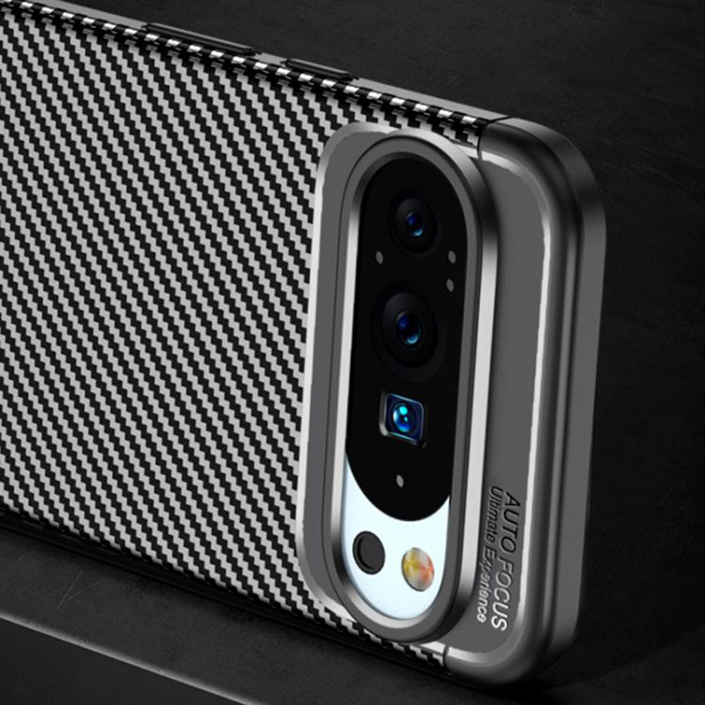 Fodral för Google Pixel 10 Pro / 10, Techsuit, CarbonFiber, Svart
