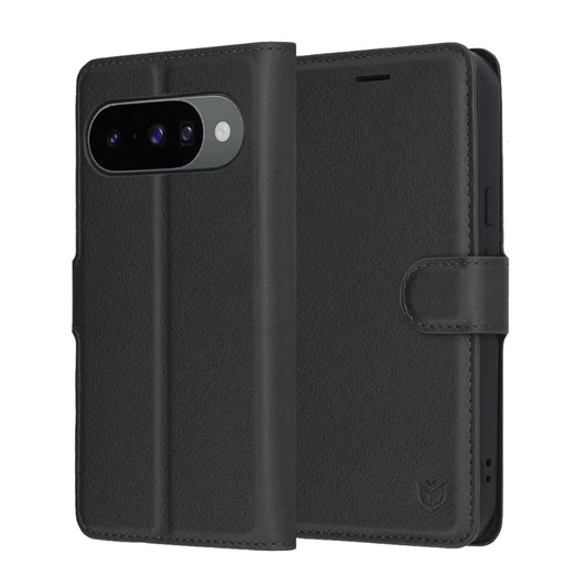 Fodral för Google Pixel 10 Pro / 10, Techsuit, Leather Folio, Svart
