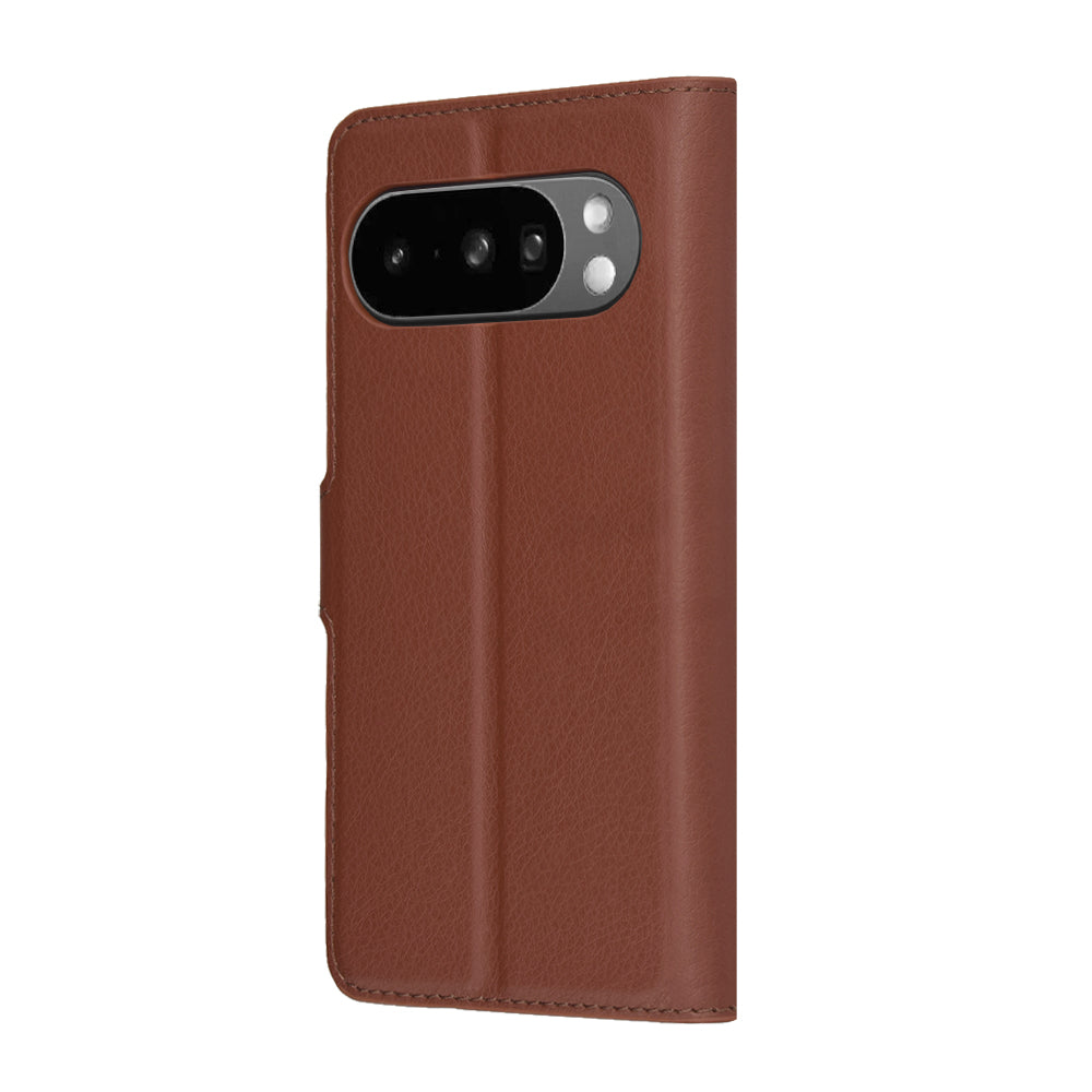 Fodral för Google Pixel 10 Pro XL, Techsuit, läderfolio, brun
