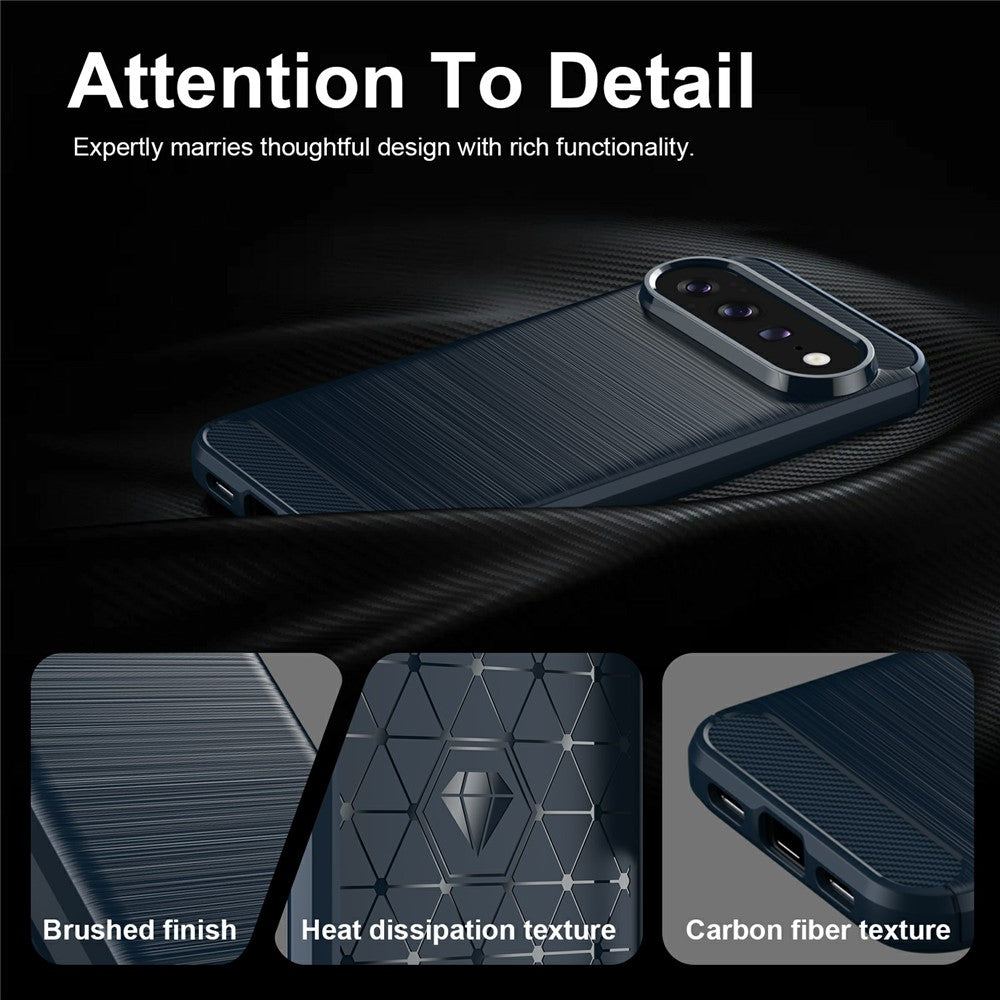 Fodral för Google Pixel 11 Pro / 11, Techsuit, Kolfiber, Blå