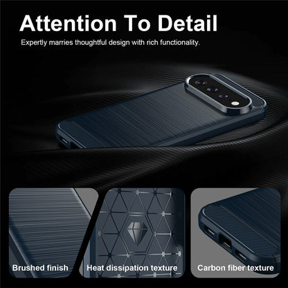 Fodral för Google Pixel 11 Pro / 11, Techsuit, Kolfiber, Blå