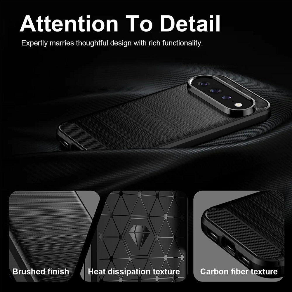 Fodral för Google Pixel 11 Pro XL, Techsuit, Kolfiber, Svart