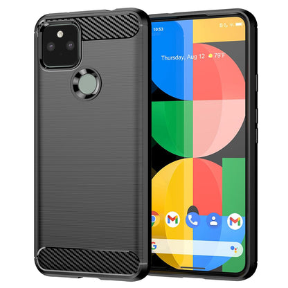 Fodral för Google Pixel 5, Techsuit, Kolfiber, Svart