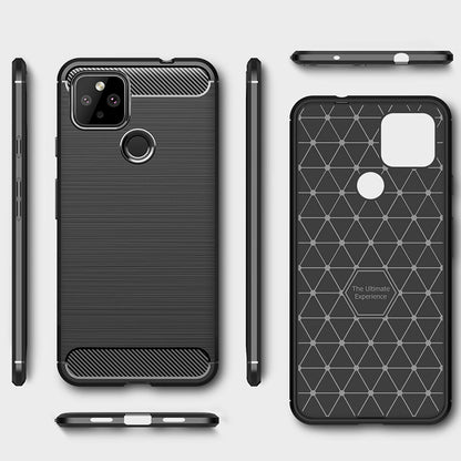 Fodral för Google Pixel 5, Techsuit, Kolfiber, Svart