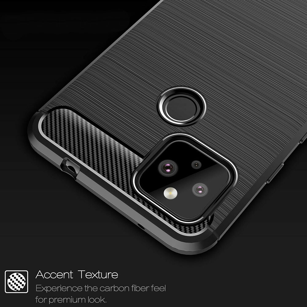 Fodral för Google Pixel 5, Techsuit, Kolfiber, Svart