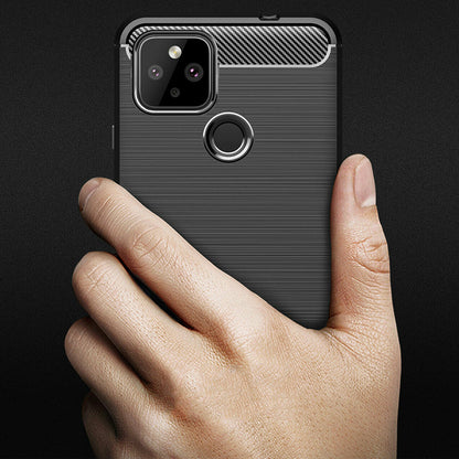 Fodral för Google Pixel 5, Techsuit, Kolfiber, Svart