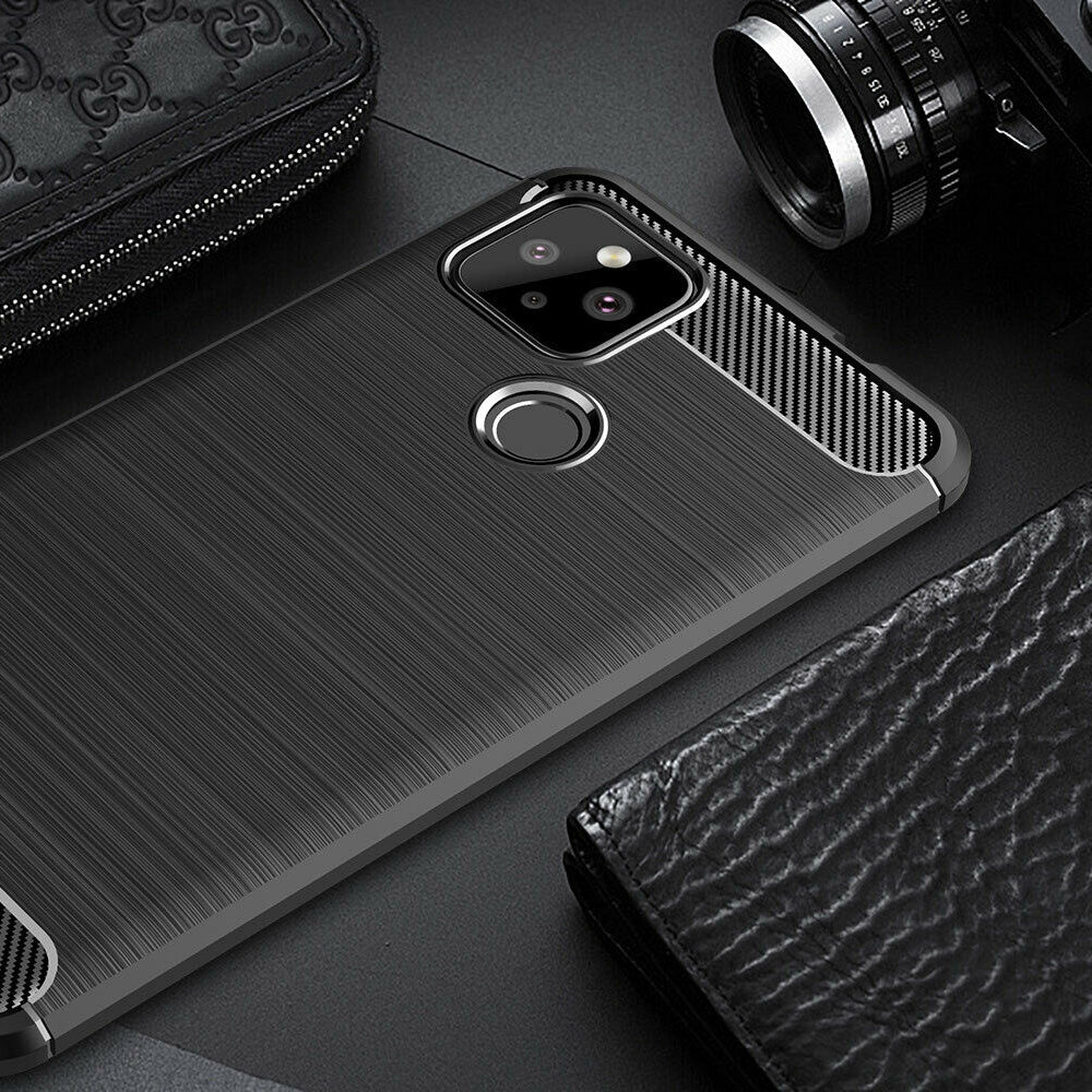 Fodral för Google Pixel 5, Techsuit, Kolfiber, Svart