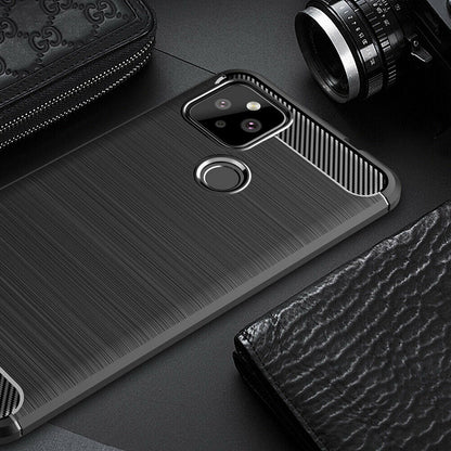 Fodral för Google Pixel 5, Techsuit, Kolfiber, Svart