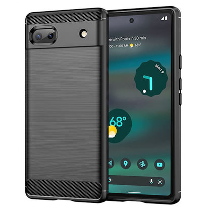 Fodral för Google Pixel 6a, Techsuit, Kolfiber, Svart