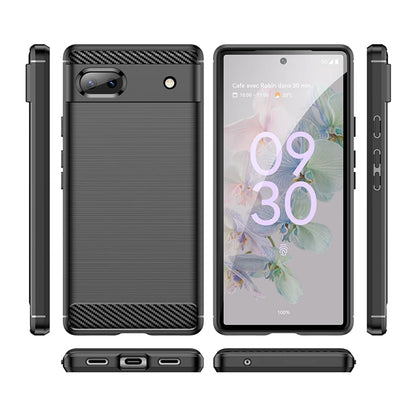 Fodral för Google Pixel 6a, Techsuit, Kolfiber, Svart