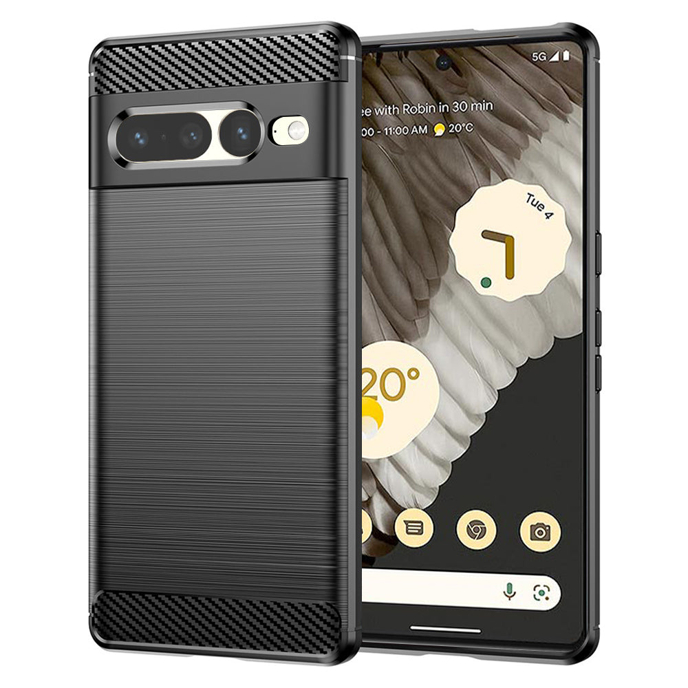 Fodral för Google Pixel 7 Pro, Techsuit, Kolfiber, Svart