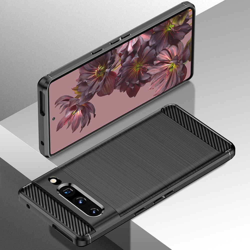 Fodral för Google Pixel 7 Pro, Techsuit, Kolfiber, Svart