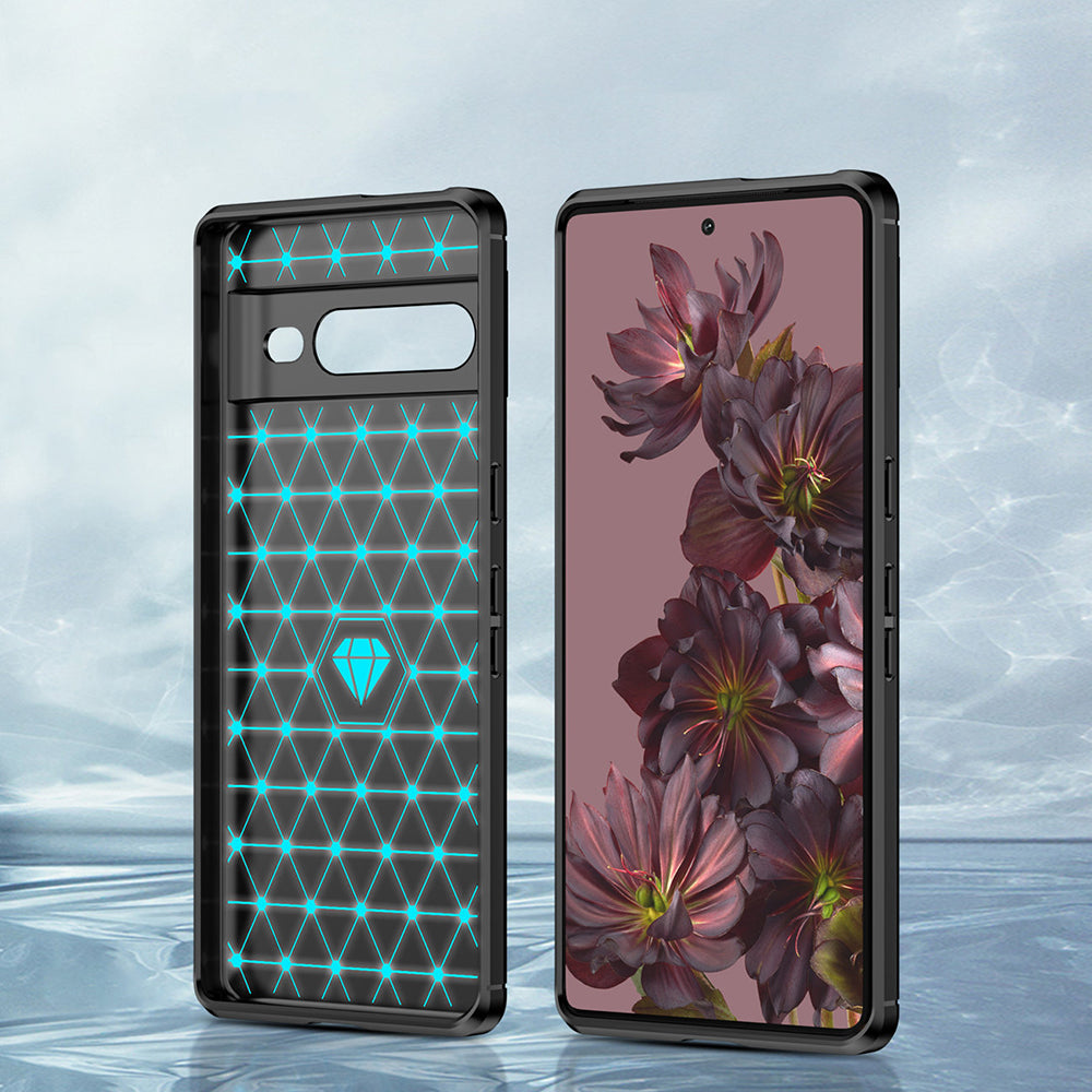 Fodral för Google Pixel 7 Pro, Techsuit, Kolfiber, Svart