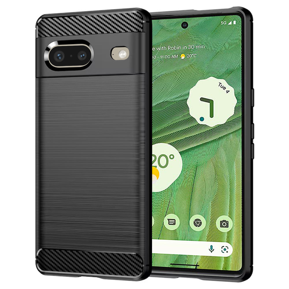 Fodral för Google Pixel 7, Techsuit, Kolfiber, Svart